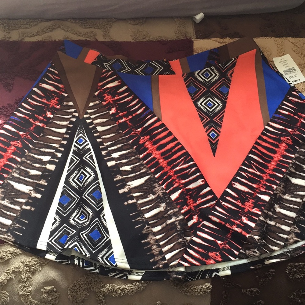 Tribal print circle/skater skirt
